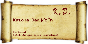 Katona Damján névjegykártya