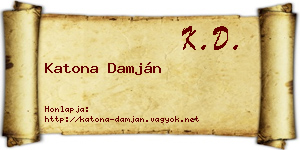 Katona Damján névjegykártya